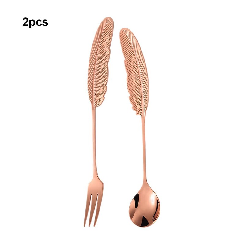 AIXXCUVQ 2pack/lot Metal Spork with Uniform Color Aesthetic Dining Experience