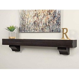 Breckenridge 48" Inch Fireplace Mantel Shelf - Espresso Distressed