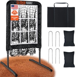 Pitching Net, 9 Hole Baseball & Softball Pitching Net with Strike Zone, Adjustable Pitching Target with 9 Pocket Design, Portable Pitching Practice Equipment