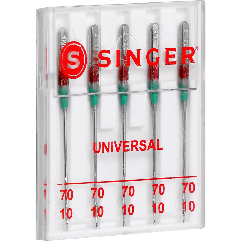 SINGER Universal Regular Point Sewing Machine Needles, Size 70/10-5 Count