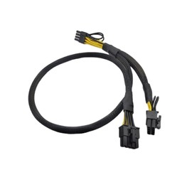 AKUYAO 18AWG GPU Power Adapter Cable 8PIN to Dual 8(6+2) PIN for Dell R730 R720 R7910 Server 9H6FV 09H6FV Riser to GPGPU 60+20CM