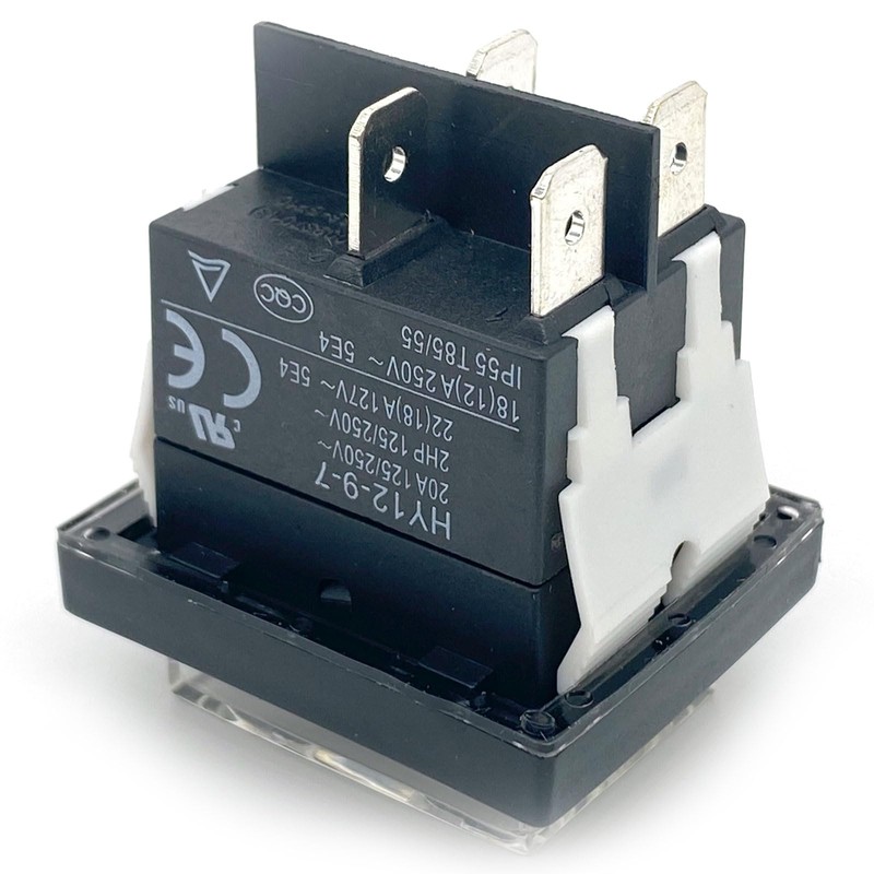 HY12-9-7 Push Button Switch (2-Pack) 20A 125/250V 2HP 4-Pin DPST