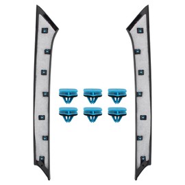 AUTOKAY A-Pillar Front Molding Windshield Outer Trim with Side Tape Replacement for Ford Flex 2009-2019 Pair Side Front Windshield Outer Pillar Trim Molding Left+Right