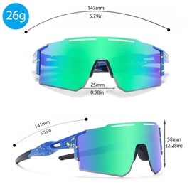 Sports Cycling Polarized Sunglasses for Men and Women, UV 400 TR90 Protection Sunglasses for Cycling, Skiing, Driving (C9)
