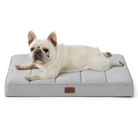 Bedsure Cooling Dog Bed for Medium Dogs - Orthopedic Waterproof Puppy Beds with Removable Washable Cover, Egg Crate Foam Pet Mat, Suitable for Pet Up to 35 lbs
