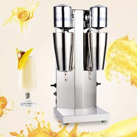 LyeXD Milkshake Maker Kit,180W Commercial Electric Milkshake Machine Double Head Milk Shakes Machine w/2pcs Cup,2 Speeds Adjustable, Drink Mixer Milk Shaking Machine for Cocktail Tea