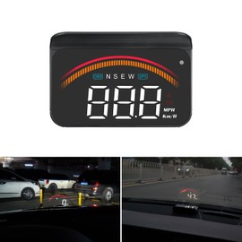 wiiyii Head Up Display M11， Hud Display Car with OBD +GPS Dual System Display, Windshield Display, Over Speed Alarm, Voltage Alarm, Suitable for All Cars