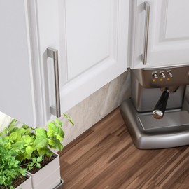 Richelieu BP527192195 Avellino Collection Brushed Nickel Cabinet Handle 7 9/16 inch (192 mm) Center to Center Cabinet Bar Pull, Modern Drawer Pull for Kitchen, Bathroom, and Dresser, 1 Pack