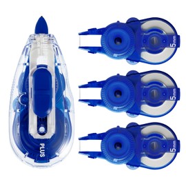 プラス 修正テープ ホワイパースライド 5㎜ ブルー 本体1個+交換テープ3個セット