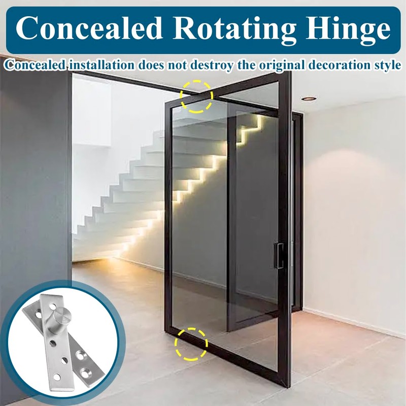 2 Sets Eccentric Pivot Hinge 360° Rotation Hinge Revolving Door