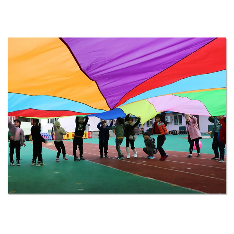 Kids Rainbow Parachute Physical Exercise Sensory Training Kindergarten Outdoor Group