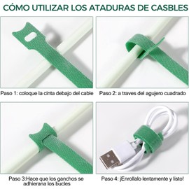 Ataduras de Cables Reutilizables, 50 PCS Correas de Cable Ajustables, Bridas para Cables, Organizador de Cables para la Gestión de Cables y Organización de Escritorio u Oficina (200 * 12MM)