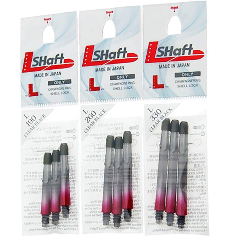 L-style L-Shaft Lock Straight Twotone Black Clear Red Display Length