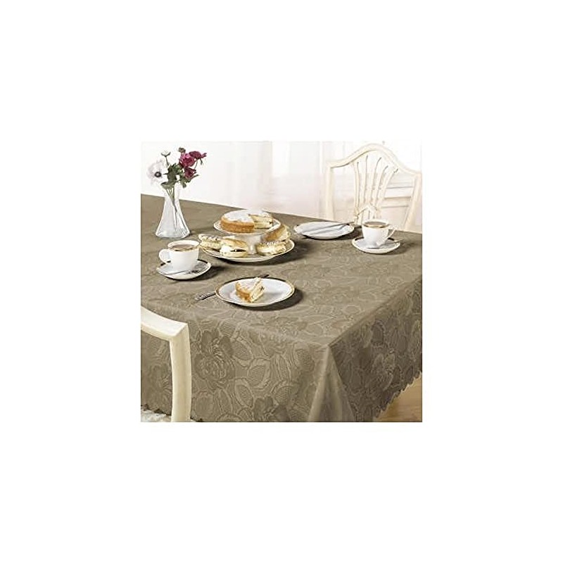 Emma Barclay Damask Rose - Jacquard Table Cloth in Coffee