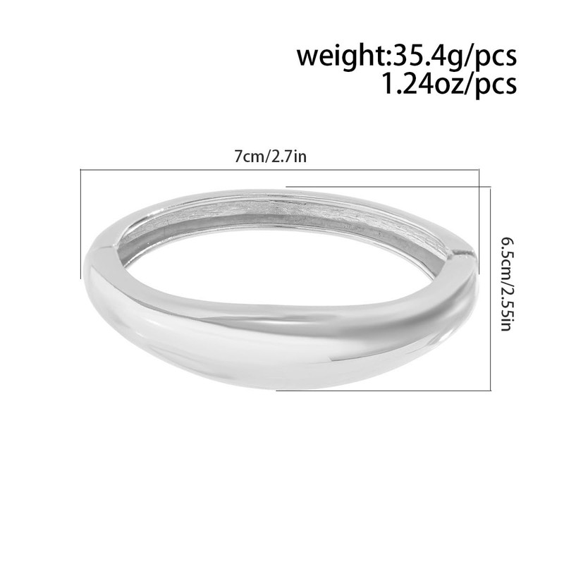 bike8 Gold Chuck Cuff Bangle Bracelets for Women (Silver)