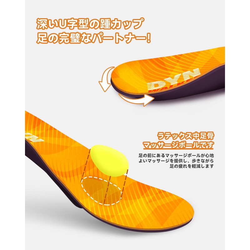 DynWalker Insole Arch Support High Arch Footbed Ergonomic 3D Arch