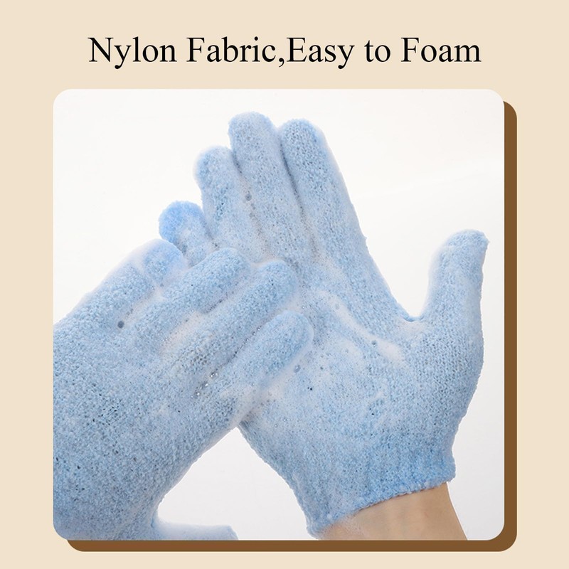 MOLOPPO Bath Glove 2PCS Use Loofah Sponge Exfoliating Body Scrubber