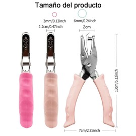 Perforadora de Papel de Mano, 4 Perforadora Circular para Papel, Cuero, Plástico, Cartón