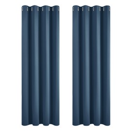 Deconovo Deconovo Thermal Blackout Curtains Super Soft Eyelet Curtains for Bedroom 66 x 72 Inch Haze Blue 2 Panels