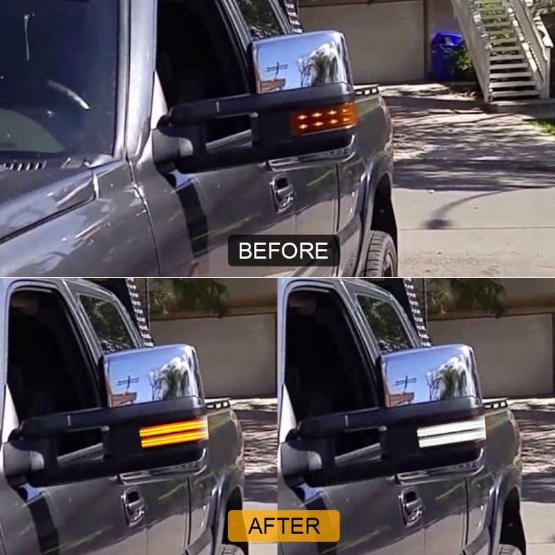 ROCCS Flashing Turn Signal Lights White DRL LED Side Tow