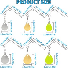 Ghanneey 30Pcs Spinnerbaits Smooth Spoons Kit 2 Size of Fishing Spinner Blades Kit with Willow Fishing Lures Replacement Accessories