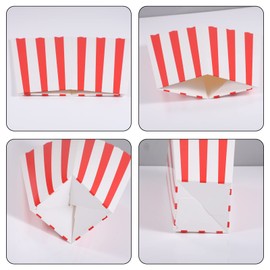 Pack of 20 Popcorn Bags, Large, 19.8 x 9.6 x 7 cm, Popcorn Boxes, Red and White Striped Containers, Cardboard, Snack Bags, Popcorn Bags, Party Bags for Film Night, Cinema, Retro Party, Wedding
