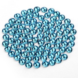 Novani Crystal Rhinestones, Flatback Loose Gemstones 288pcs Glass Rhinestones for Clothes Shoes Crafts Makeup Nail Art and DIY Decorations(SS30, Aquamarine)