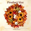 24 Inch Sunflower Fall Wreath for Front Door with Maple