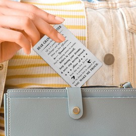 DGXMD Gifts for Granddaughter - Granddaughter Engraved Wallet Card - Granddaughter Gifts from Grandma Grandpa for Birthday Graduation Christmas