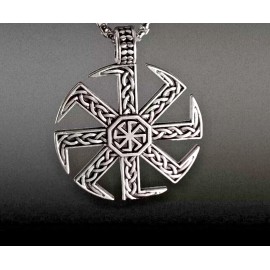 Fashion Jewelry VIKING CELTIC NORSE SIGN SUN WHEEL Pendant 925 Sterling Silver 22" Necklace Men