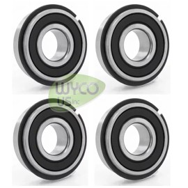 BB 4 BALL BEARINGS W/ SNAP RING, 1616-2RS-NR, 1/2"ID x 1-1/8"OD, SEALED BOTH SIDES