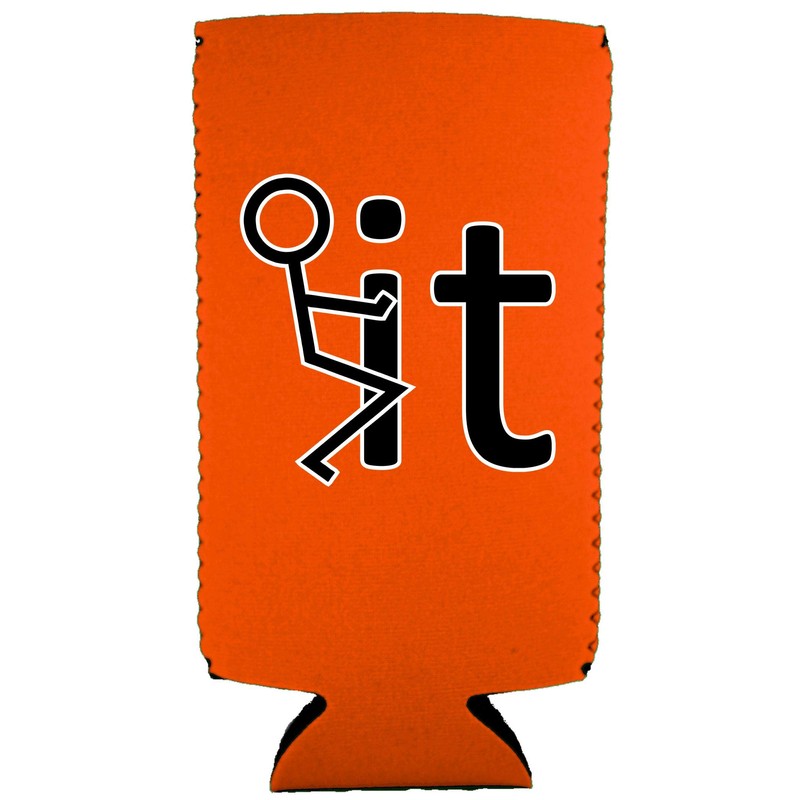 Fck It Funny Slim Can Coolie (Orange, 2 Pack)