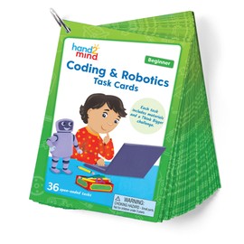 hand2mind Coding & Robotics Beginner Task Cards, Coding for Kids 5-7, STEM Projects, Computer Programming for Kids, Kids Technology Toys, Kindergarten Learning Activities, Science Classroom Supplies