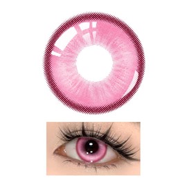 Kristall-Schneemädchen Cosplay Kontaktlinsen – 14,5mm Durchmesser, Rosa Farbe, 40% Wassergehalt, Monatlicher Austausch – Inkl. Aufbewahrungsdose & Anwendungszubehör(-4.25 Dioptrien)
