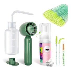 Kit Shampoo Espuma Para Pestañas Y Brocha Para Extensiones
