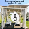 jbcgv 50Pcs Plastic Hooks for Gazebo Curtains, Plastic Black Track