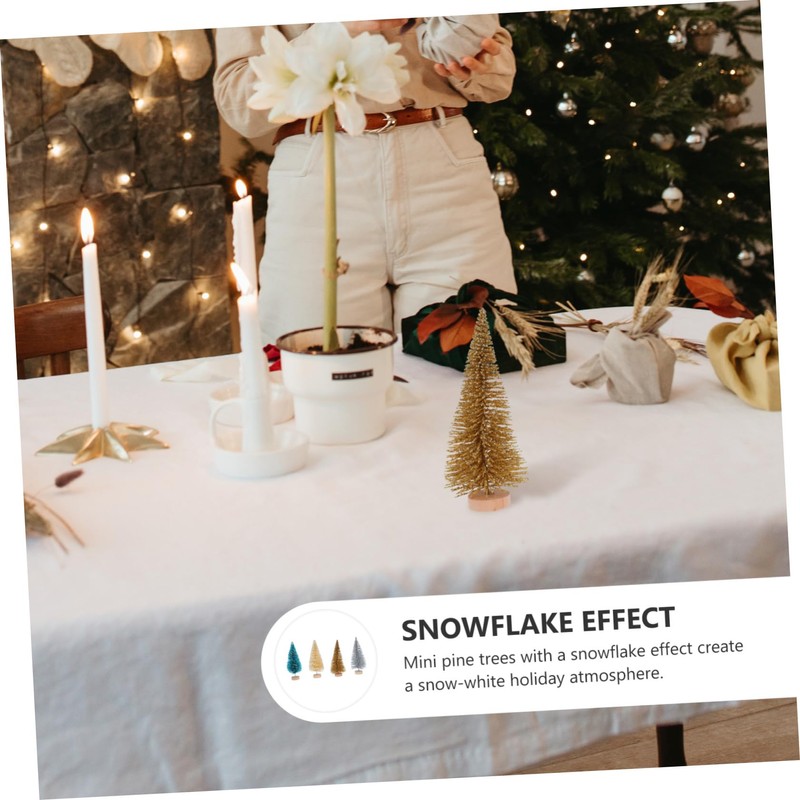 SHOWERORO Artificial Mini Christmas Trees Vivid Pine Trees Desktop Ornaments