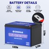 Cenerius 12V 12Ah LiFePO4 Battery, Lithium Battery with BMS, Deep