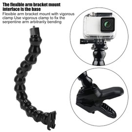 Universal Sports Camera Hose Holder, Flexible Arm Mount, Gooseneck Jaws Riding Mount Bracket, for Surfing, Riding, Climbing,12 Sections, 1/4in Screw Hole