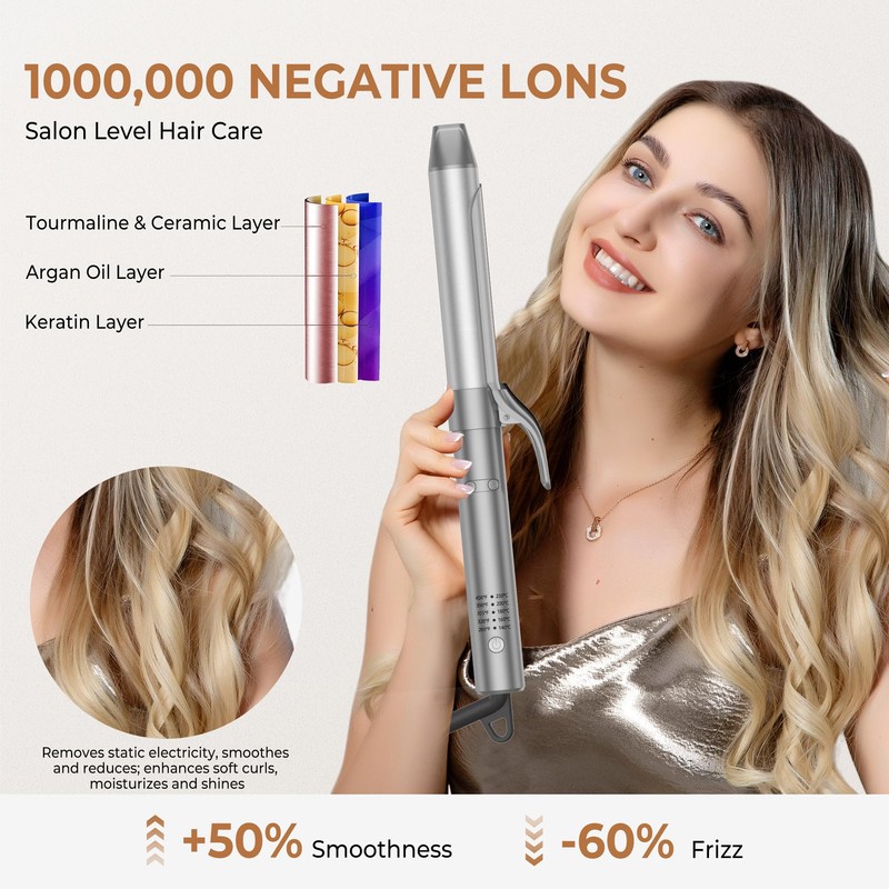 Rotating Curling Iron Automatic - 1.25 Inch Self-Curling Hair Curler
