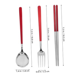 Mikinona Stainless Steel Portable Cutlery Set with Case Compact Travel Utensils for Lunch Box Fork Spoon Chopsticks Combo for Camping Picnic Outdoor Dining