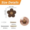 MOROBOR 6pcs Flower Shaped Wooden Cabinet Knobs, Single Hole Walnut