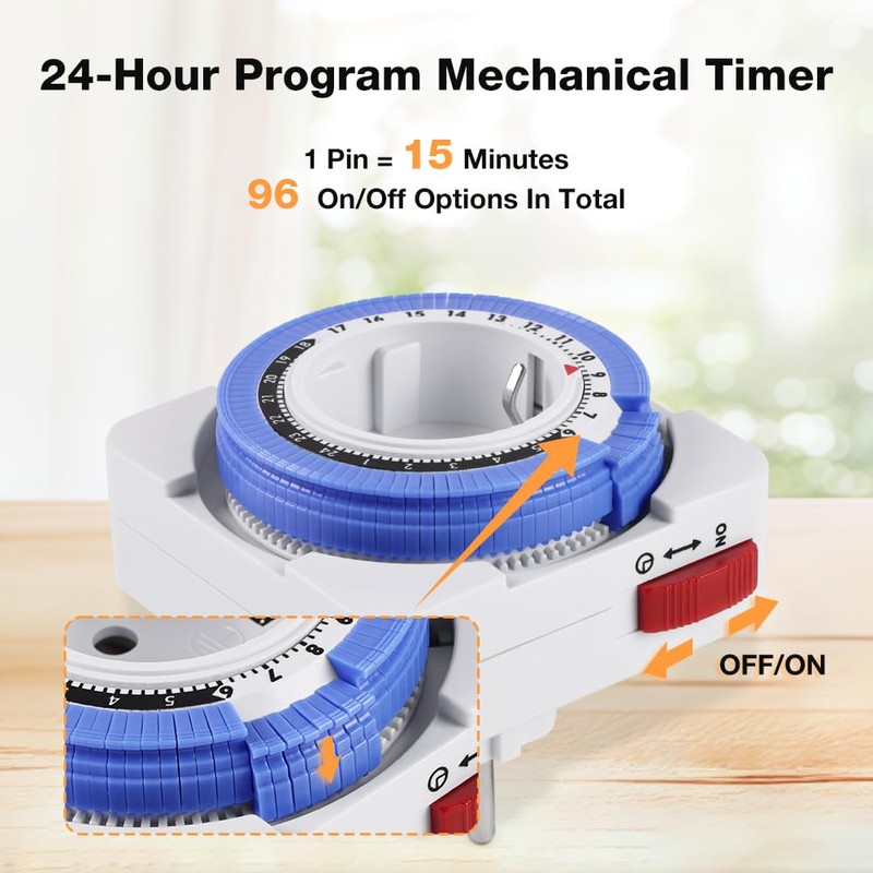 Adiwo Mechanical Timer, Pack of 2 Analogue Timer for Indoor