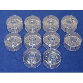 10 PLASTIC SEWING MACHINE BOBBINS WILL FIT, BABYLOCK, ELNA, JANOME,NECCHI + MORE