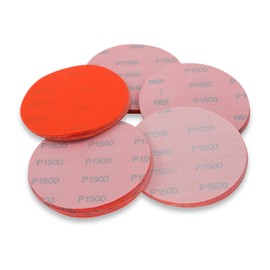 Red Label Abrasives 5 Inch 1500 Grit High Performance Hook and Loop Wet/Dry Auto Body Film Sanding Discs, 50 Pack