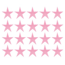 uxcell 20Pcs Iron on Star Patches, Sew on Star Embroidered Patches, Decorative Repair Patch Applique for DIY Crafts Backpacks Bags Hats Clothes, 75mm Pink