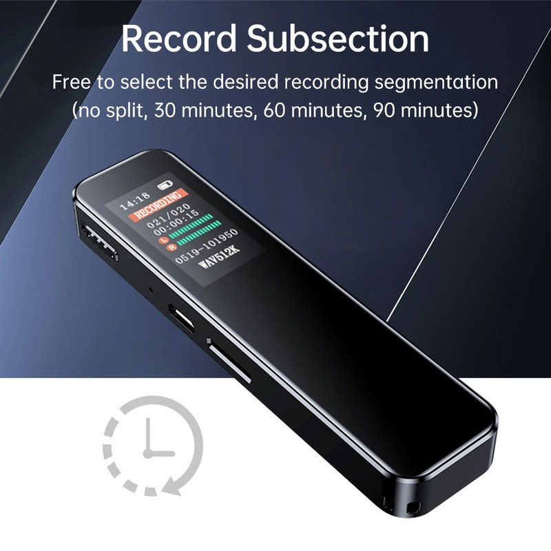 64GB Digital Voice Recorder Noise Reduction Record with Playback MP3