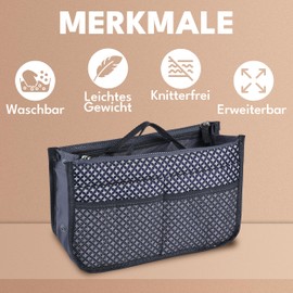 JJ PRIME - Bag Organiser Handbag | Handbag Organiser Bag Organiser Bags Organiser | Bag Organiser Shopper Organiser | Bag Organiser Small (Diamond)