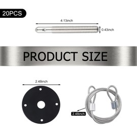 GRANDI 20 PCS Tuning Racing Cable Hood Locks Kit, Metal Hood Pin Lock Clip with Safety Lanyard, Reduce Shaking Fixing Engine Cover Accessory, Universal for Most Cars, Trucks, SUVs (Black)