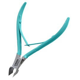 Professional Cuticle Trimmer Nail Cuticle Cutter Stainless Steel Cuticle Nippers with Sharp Blades of Cuticle Clippers Manicure Tools with Double Spring for Nail Care Pedicure Nail Tools (Cyan)